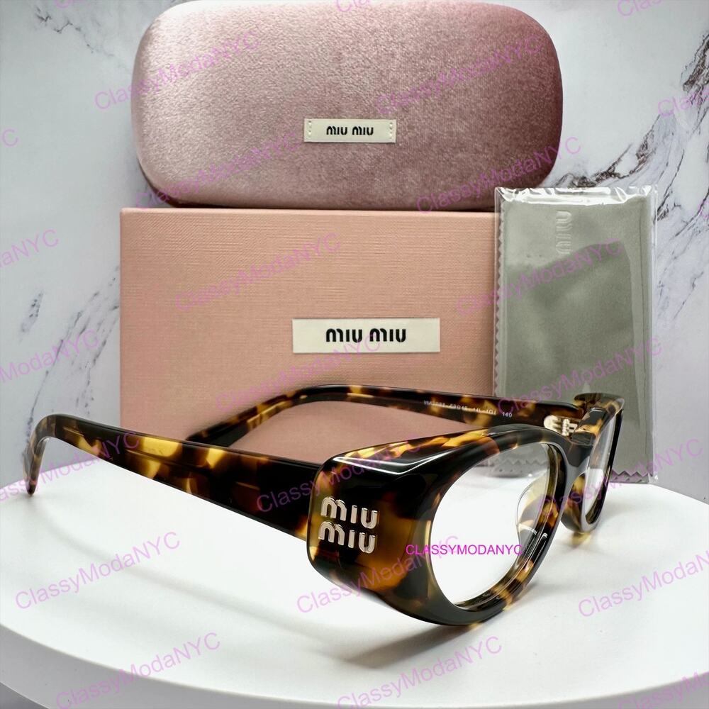 New MIU MIU Eyeglasses  Brown Oval 53mm Honey Havnana Rx-able Women